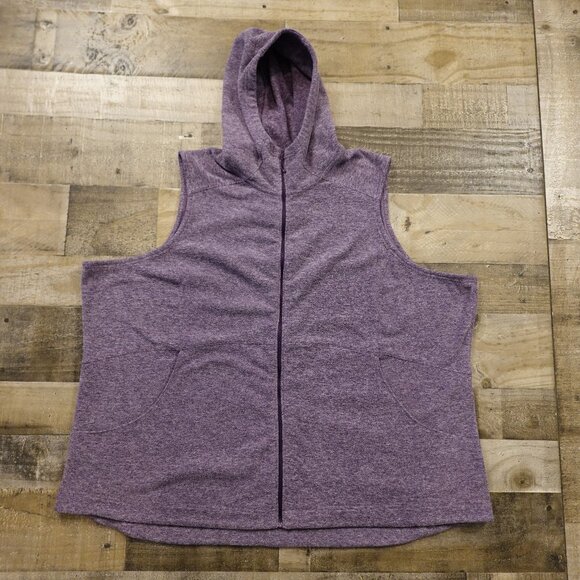 Duluth Trading Frost Lake Hooded Vest Women’s Plus 3X Purple Full Zip Fleece - Picture 1 of 12